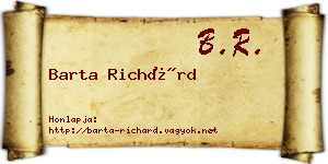 Barta Richárd névjegykártya