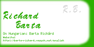 richard barta business card